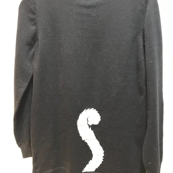 Verve Ami sweater sparkle meow cat furry tail on back black long sleeve - Picture 3 of 5
